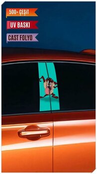 Araç Kapı Direk Kaplama Folyosu Tazmanya Desenli (Sağ Sol Takım) (2 Adet) - 22x50 Cm