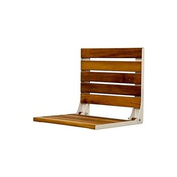 Ozcmax Duvara Monte Katlanır Ahşap Duş Oturağı 38X38 (Beyaz) Duş Sandalyesi - 0-Kahverengi - Option-1