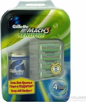 Gillette Mach 3 Sensitive Yedek Tıraş Bıçağı 4'Lü + Tıraş Jeli Set