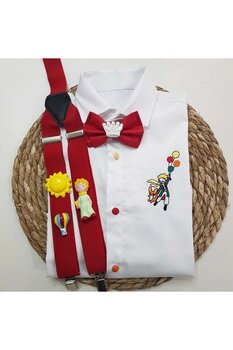 cool partyshop Küçük Prens Konseptli Askı Papyon Gömlek 12 Beden