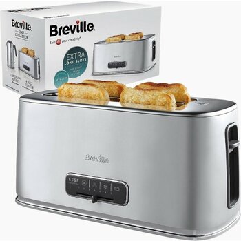 Breville Edge Silver 4 Dilim Uzun Yuvalı Ekmek Kızartma Makinesi - Gri