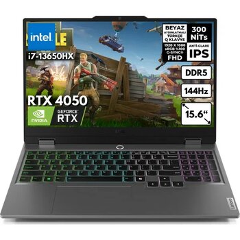 Lenovo Loq I7-13650HX 16-GB DDR5 4 TB SSD RTX4050 (6GB-105W) 15.6" Fhd Windows 10 Pro Aı Gaming Notebook 83DV0118TRHMF72