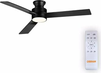 Osram Ceiling Blade Fan 18W 3 Kanatlı Siyah Kumandalı Tavan Vantilatörü