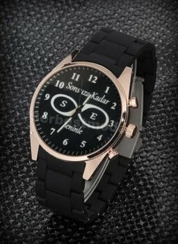 Erkek Kol Saati Kişiye Özel İsimli Saat Sevgili Saatleri Çift Saatleri Sevgililer Günü Hediye Siyah