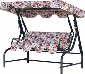 Yekta Home Yekta Bahçe Salıncağı 3 Kişilik Gölgelikli Salıncak 200 Cm İngiliz