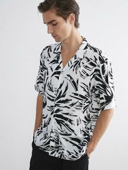 Lc Waikiki Yeni Sezon Slim Fit Kısa Kollu Desenli Erkek Gömlek - Ekru - L