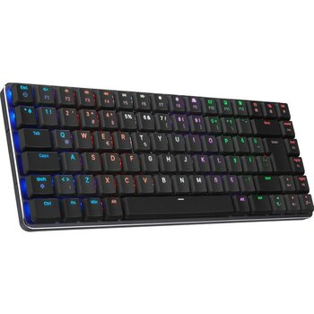 Rampage W-GRANITE Siyah/Gri Low Profile RED SWITCH Q RGB 2,4 ghz+ BT Mekanik Gaming Oyuncu Klavye - 1