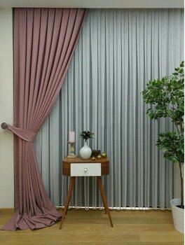Evdepo Home Pembe Düz Renk Pileli Keten Fon Perde, Seyrek Pile, Tek Kanat 70 x 270 Cm. - 70 x 270 cm