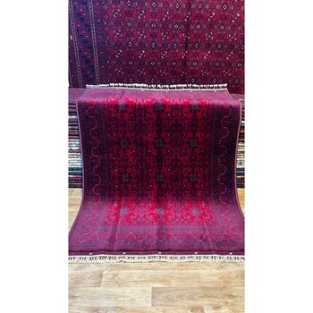 Türkmen El Dokuma Afgan Bilicik Halısı - Açık Kırmızı - 150 x 200 cm