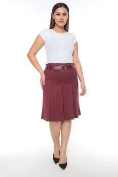 Soralline Kadin 3 Pile Etek 65 Cm Boyunda Mevsimlik 724 Bordo