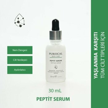 Pureical Peptit Serum, Nemlendirici, Dolgunlaştırıcı, Anti-Aging, Yaşlanma Kırışıklıkları, Peptit Serum 30 ml