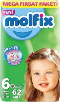 Molfix 6 Numara Extra Large 62'Li X 2 Bebek Bezi
