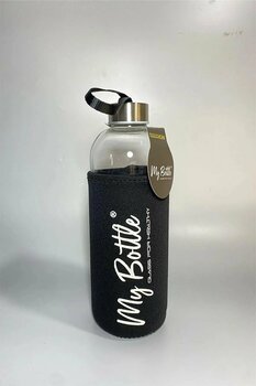Mutfak Köşesi Sağlıklı Cam Matara 1000 ml Su Şişesi, Kılıflı 1lt Sporcu Matarası