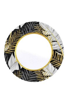 Roll-Up Karton Tabak Altın Simli Yapraklar Siyah 23cm