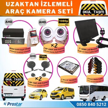 Full Ahd Araç Kamera Seti 4 Kameralı 1 Tb Harddisk Dahil Kayıtlı