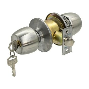 Real King Topuzlu Otel Tipi Kapı Kilidi Kolu Gri-Saten Oda Anahtarlı