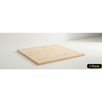 iAhşap Kare Çam Masif Masa Tablası |masif Çam Ahşap Ofis ve Yemek Masası Üstü No5 - 60x60 cm - Kalınlık: 3 cm