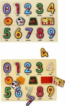 130444 Ahşap Raptiyeli Puzzle Saat - Renkli