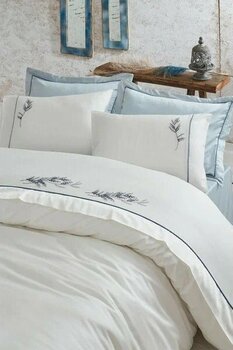 Ecocotton Derin Çift Kişilik Krem Saten 200 x 220 cm Nevresim Takımı