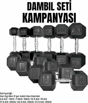 Rebuwo Hex Dambıl Set 2,5kg-30kg
