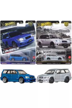 Hot Wheels Premium Subaru Set - Subaru Forester STI Mavi & Gri (1/64)