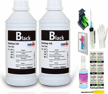 Forprint Siyah Canon PG-545 Uyumlu 2x1000 ml Kartuş Dolum Seti