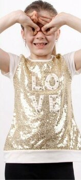 Toontoy Kız Çocuk Önü Komple Pullu Tişört - Ekru - 12 Yaş