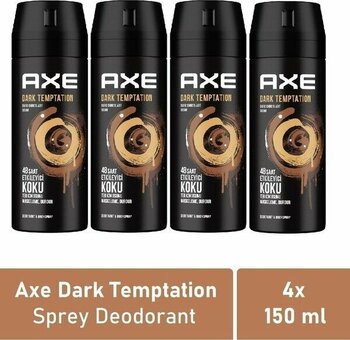 Axe Erkek Deodorant Dark Temptation 150 ml - 4'lü Avantaj Paketi