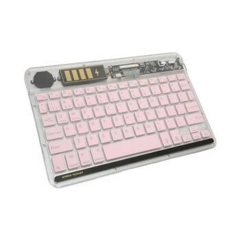Skygo ZR612 Rgb Şeffaf Pembe Bluethooth Klavye