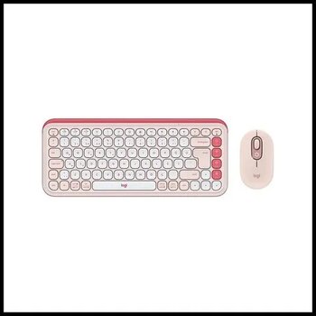 Logitech 920-013077 POP Icon Combo Rose Beyaz Lazer Kablosuz Türkçe Q Klavye Mouse Set