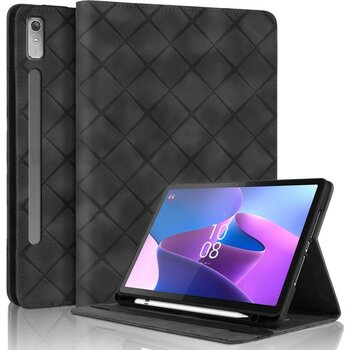 Pangniu Lenovo Xiaoxin Pad Pro 12.7 2023 / P12 Için Kabartmalı Pu Kılıf (Yurt Dışından) - Siyah