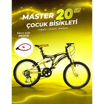 Belderia Master 20" Çift Amortisörlü Bisiklet 7 Vites - Sarı -Siyah