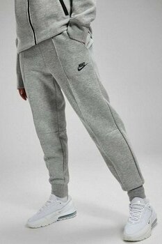 Nike Sportswear Tech Fleece Standart Fit Mid Rise Jogger Gray Kadın Eşofman Altı Gri - L