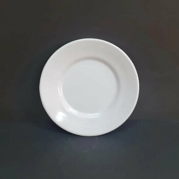 6 Adet Standart Çizgi Melamin Tatlı & Yemek Servis Tabağı 17 Cm - Beyaz Beyaz