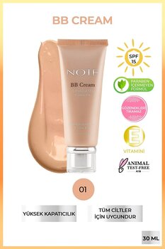Note BB Cream 01 Nemlendirici Etkili Doğal Kapatıcı SPF 15 BB Krem 30 ml 15291000
