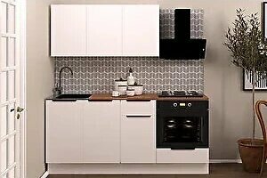 Fly 180 Cm Albina Evyeli Tezgahli Ankastre Modüllü Hazir Mutfak Dolabi, Alt Üst Mutfak Dolabi Seti