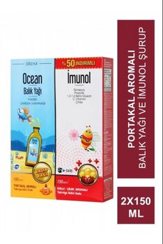 Ocean Portakallı Balık Yağı Şurubu 150 Ml + Ocean Vm Şurup 150 Ml Hediye