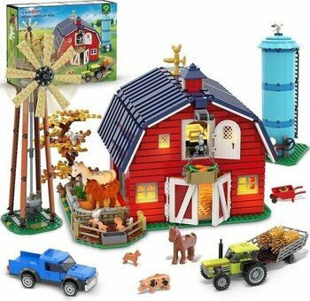Çiftlik Evi LED Işıklı Yapım Oyuncağı, 1405 Parça Çiftlik Ahırı