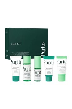 Purito Best Kit - Skincare Routine with Panthenol Cleanser & Cream, Unscented Centella Serum & Toner