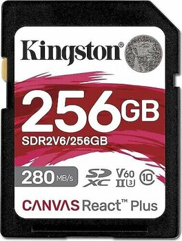 Kingston Canvas React Plus SDR2V6/256GB Class 10 UHS-II U3 V60 256 GB Hafıza Kartı
