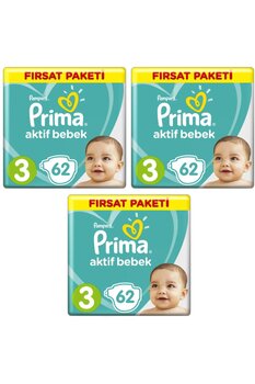 Prima Bebek Bezi 3 Beden-numara Midi 6-10 kg 62 Li 3 Paket 186 Adet