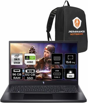 ACER Nitro V15 i9 13900H 96GB 512GB SSD RTX4060/8GB 15.6'' 165Hz FHD FDOS Gaming Laptop & PER4 ÇANTA