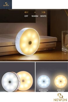Newon Usb Şarjlı Hareket Sensörlü Beyaz Led Işık Lamba (SENSÖRLÜ)