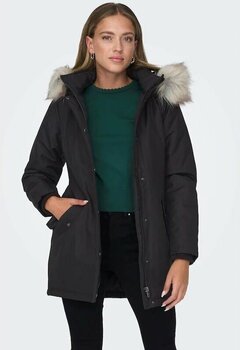 Only Bayan Uzun Mont Kapüşonlu Parka 15300633 Siyah Xs
