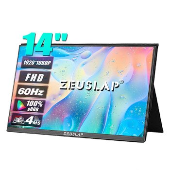 Zeuslap Z14p 14'' Full Hd 1920x1080 60hz Ads-Ips Panel Type-C, Ultra İnce Taşınabilir Monitör (Zl-Z14p)