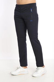 Piyera Erkek Lacivert-Mavi Mare Jaker Kumaş Bel Lastikli Boru Paça Eşofman Altı - 3001 M Beden