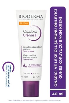 Bioderma Cicabio Cream+ Spf50+ Onarıcı, Leke Önleyici Güneş Koruyuculu Yüz, Vücut Cica Krem 40 Ml