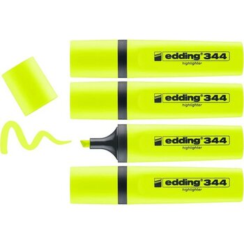 Hype Store Edding 344 Fosforlu Kalem, Sarı, 4'lü Set, 2-5 mm Kesik Ucu - Çok Renkli - Standart