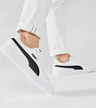 Puma Smash V2 Buck Erkek Günlük Spor Ayakkabı 365160 07RS Beyaz-Syh - (ClearEyelets)Black-RadiantOrchid - 42,5