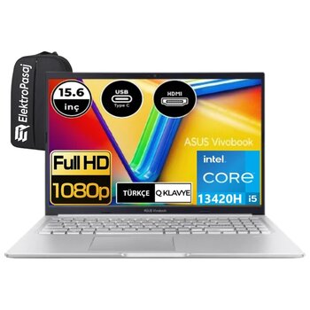 Asus Vivobook 15 X1502va-Nj734-Ep3 Intel Core I5 13420H 24 Gb Ram 512 Gb Ssd 15.6" Fhd Windows 11 Pro + Elektropasaj Çanta